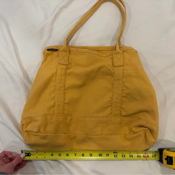 Land’s End 100% Cotton Yellow Tote Bag - Picture 3 of 6